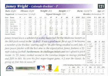 1997 Score #121 Jamey Wright Back