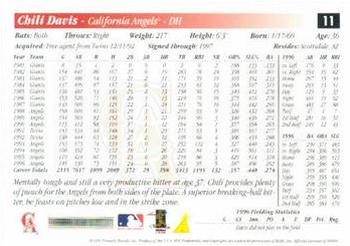 1997 Score #11 Chili Davis Back