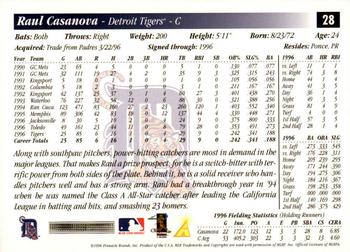 1997 Score #28 Raul Casanova Back