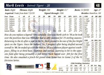 1997 Score #48 Mark Lewis Back