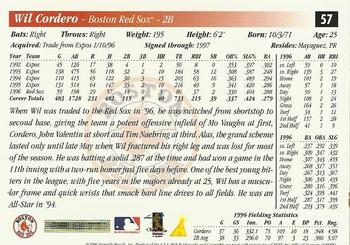1997 Score #57 Wil Cordero Back