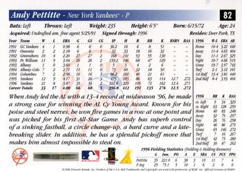 1997 Score #82 Andy Pettitte Back