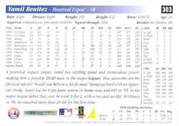 1997 Score #303 Yamil Benitez Back