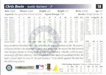 1997 Score #18 Chris Bosio Back