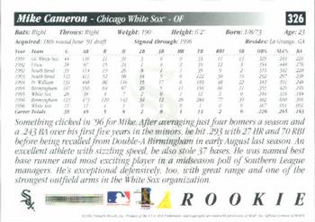 1997 Score #326 Mike Cameron Back