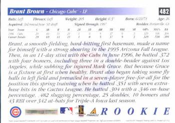 1997 Score #482 Brant Brown Back