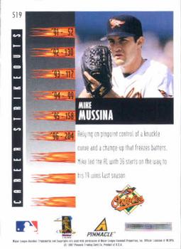 1997 Score #519 Mike Mussina Back