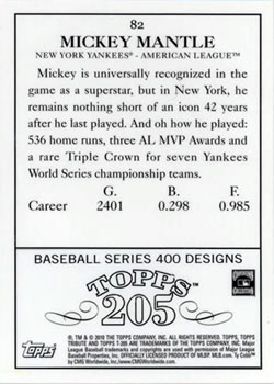 2010 Topps Tribute #82 Mickey Mantle Back