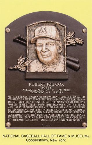 1965-22 Cooperstown Plaque Postcards #NNO Bobby Cox Front