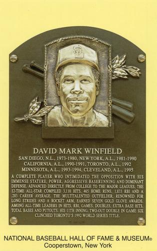 1965-22 Cooperstown Plaque Postcards #NNO Dave Winfield Front