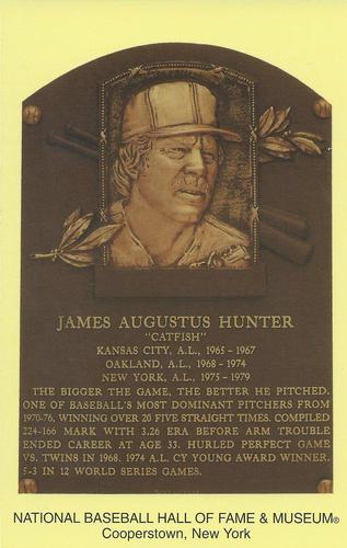 1965-22 Cooperstown Plaque Postcards #NNO Catfish Hunter Front