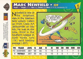 1994 Upper Deck Fun Pack #173 Marc Newfield Back