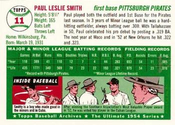 1994 Topps Archives 1954 #11 Paul Smith Back