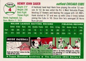 1994 Topps Archives 1954 #4 Hank Sauer Back