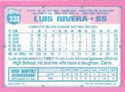 1991 Topps Micro #338 Luis Rivera Back