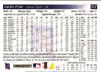 1997 Score - Showcase Series #217 Curtis Pride Back
