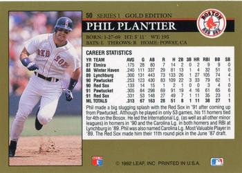 1992 Leaf - Black Gold #50 Phil Plantier Back
