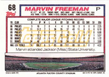 1992 Topps - Gold #68 Marvin Freeman Back