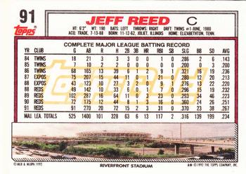 1992 Topps - Gold #91 Jeff Reed Back