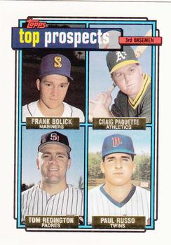 1992 Topps - Gold #473 Frank Bolick / Craig Paquette / Tom Redington / Paul Russo Front