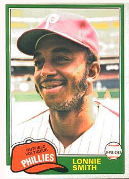 1981 O-Pee-Chee - Gray Back #317 Lonnie Smith Front