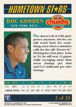 1994 Pinnacle Church's Hometown Stars - Gold #2 Doc Gooden Back