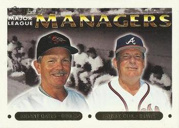 1993 Topps - Gold #501 Johnny Oates / Bobby Cox Front