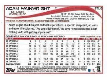 2014 Topps St. Louis Cardinals #STL2 Adam Wainwright Back