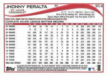 2014 Topps St. Louis Cardinals #STL6 Jhonny Peralta Back