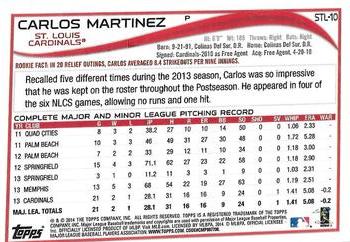 2014 Topps St. Louis Cardinals #STL10 Carlos Martinez Back