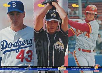 1994 Classic - Tri-Cards #T40 / T41 / T42 Kym Ashworth / Chan Ho Park / Todd Hollandsworth Front