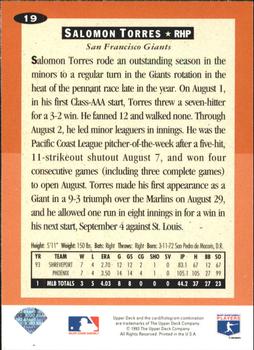 1994 Collector's Choice - Gold Signature #19 Salomon Torres Back