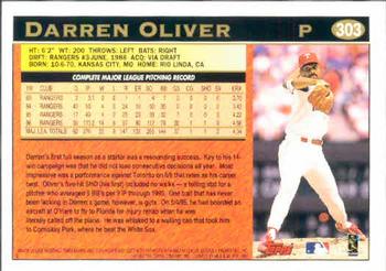 1997 Topps #303 Darren Oliver Back