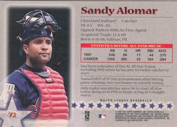 1997 Topps Stars #72 Sandy Alomar Back