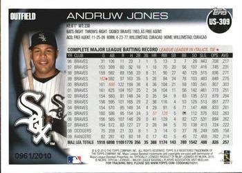 2010 Topps Update - Gold #US-309 Andruw Jones Back