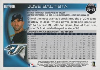 2010 Topps Update - All-Black #US-99 Jose Bautista Back