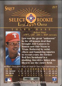 1995 Select - Artist's Proofs #217 Luis Ortiz Back