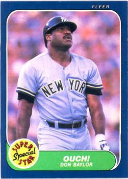 1986 Fleer #631 Ouch! (Don Baylor) Front