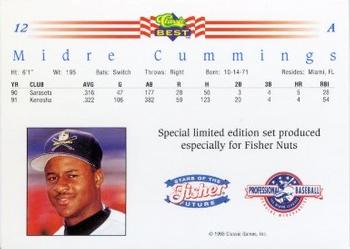 1992 Classic Best Fisher Nuts #12 Midre Cummings Back