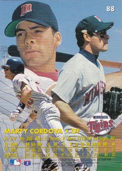 1996 Ultra - Gold Medallion #88 Marty Cordova Back