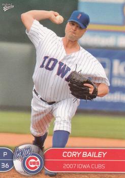 2007 MultiAd Iowa Cubs #2 Cory Bailey Front