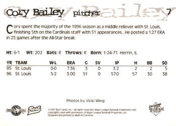 1997 Best Oklahoma City 89ers #7 Cory Bailey Back
