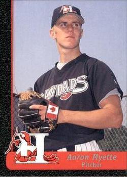 1998 OSP Sports Hickory Crawdads #23 Aaron Myette Front
