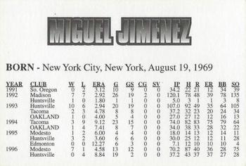 1997 Huntsville Stars #NNO Miguel Jimenez Back
