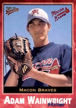 2001 Multi-Ad Macon Braves #1 Adam Wainwright Front