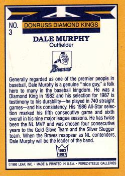 1987 Donruss #3 Dale Murphy Back