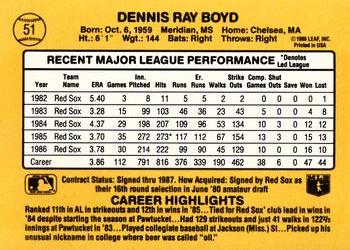 1987 Donruss #51 Oil Can Boyd Back