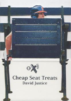 1998 SkyBox E-X2001 - Cheap Seat Treats #18 CS David Justice Front