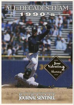 2000 Milwaukee Journal Sentinel Brewers All Decades Team 1990s #NNO Jose Valentin Front