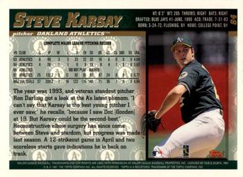 1998 Topps - Minted in Cooperstown #84 Steve Karsay Back